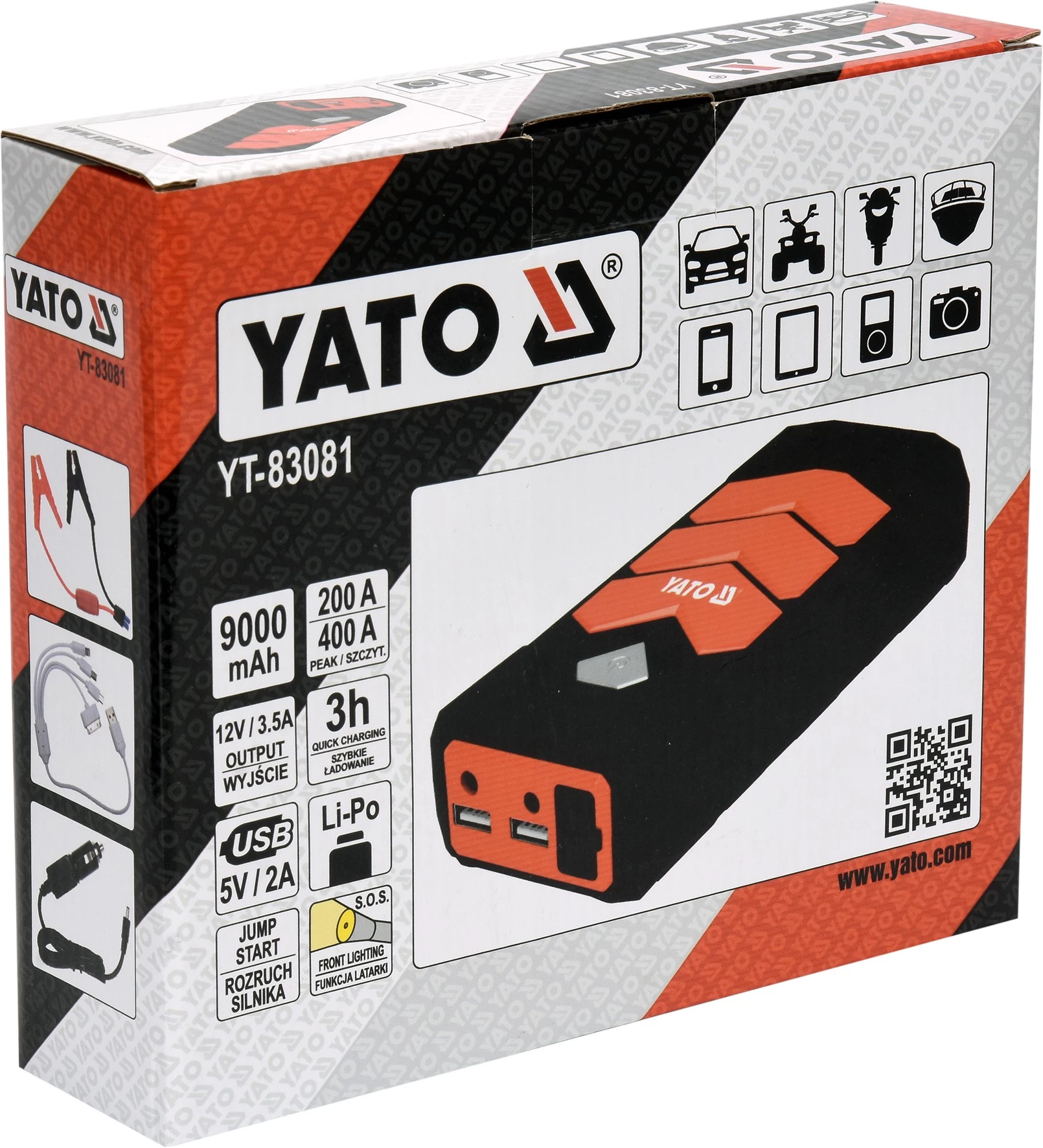 Լիցքավորիչ մեքենայի մարտկոցի 9000Մ/Ա YATO YT-83081
