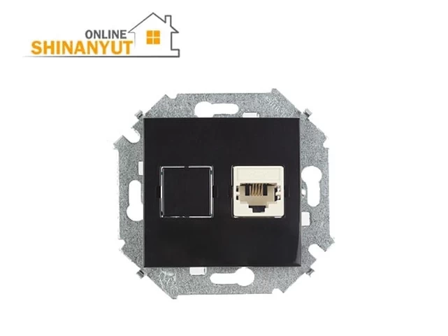 Վարդակ համակարգչի RJ45 CAT6e սև SIMON15 1591598
