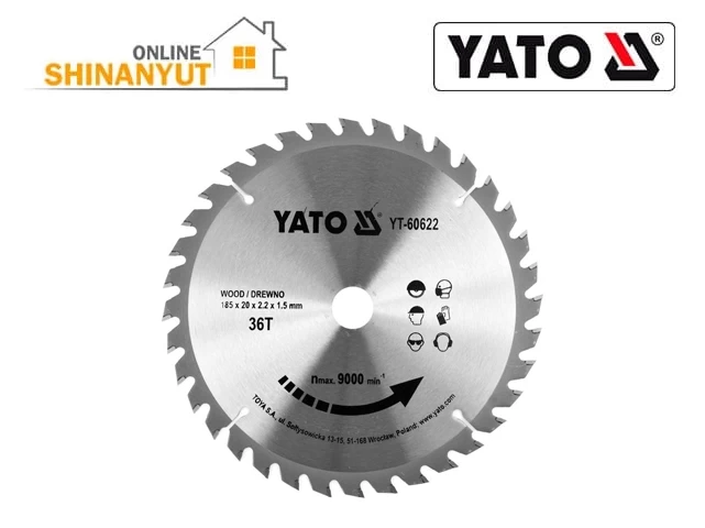 Սղոց պաբեդիտ 185-36T-20մմ YATO YT-60622