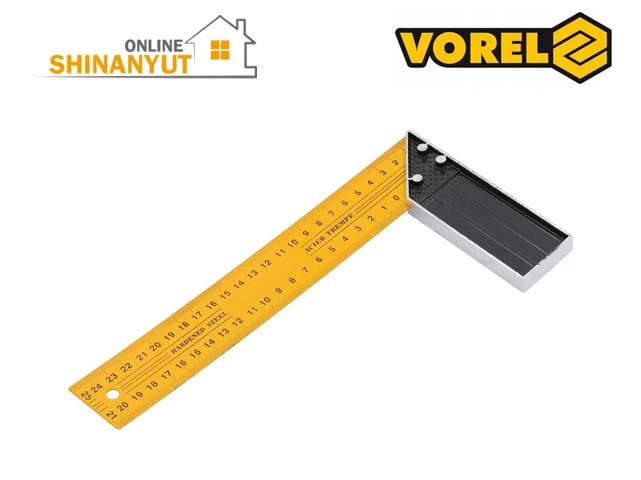 VOREL 18250, անկյուն քանոն угловая линейка angle ruler, 250 մմ անկյուն քանոն угловая линейка angle ruler, 45 աստիճան անկյունաչափ градусов транспортир degree protractor, չափման գործիք измерительный инструмент measuring tool, շինարարական գործիքներ строительные инструменты construction tools, ատաղձագործական գործիքներ столярные инструменты carpentry tools, մետրիկական սանդղակ метрическая шкала metric scale