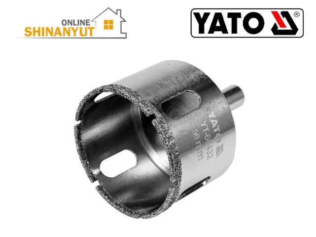 YATO YT-60432, 50 մմ ադամանդե հորատման գլխիկ  алмазное сверло  diamond drill bit   , ադամանդե անցքերի սղոց  алмазная корончатая пила  diamond hole saw   , ճենապակյա հորատման գլխիկ  сверло для фарфора  porcelain drill bit   , կերամիկական հորատման գլխիկ  сверло для керамики ceramic drill bit  , սալիկի անցքերի սղոց  корончатая пила для плитки  tile hole saw   , էլեկտրոլիզացված ադամանդե հորատ  гальванически осажденное алмазное сверло  electroplated diamond drill   , YATO գործիքներ  инструменты  tools