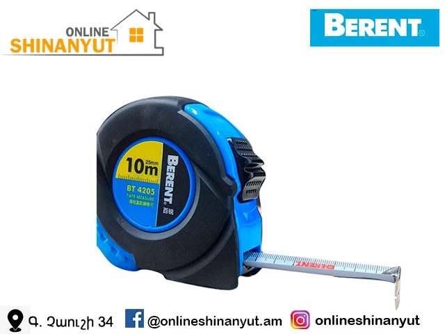 Մետր սև 10մ/25մմ BERENT BT4205