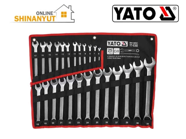 YATO YT-0365, համակցված բանալիների հավաքածու  набор комбинированных ключей  combination wrench set   ,  набор ключей для  CrV բանալիների հավաքածու  wrench set  , AS DRIVE բանալի  wrench  ,  набор ключей из  25 հատ բանալիների հավաքածու  wrench set  ,  набор ключей  6-32 մմ բանալիների հավաքածու  wrench set  , պրոֆեսիոնալ ձեռքի գործիքներ  профессиональные ручные инструменты  professional hand tools   , DIN 3113, ավտոմոբիլային գործիքներ  автомобильные инструменты  automotive tools