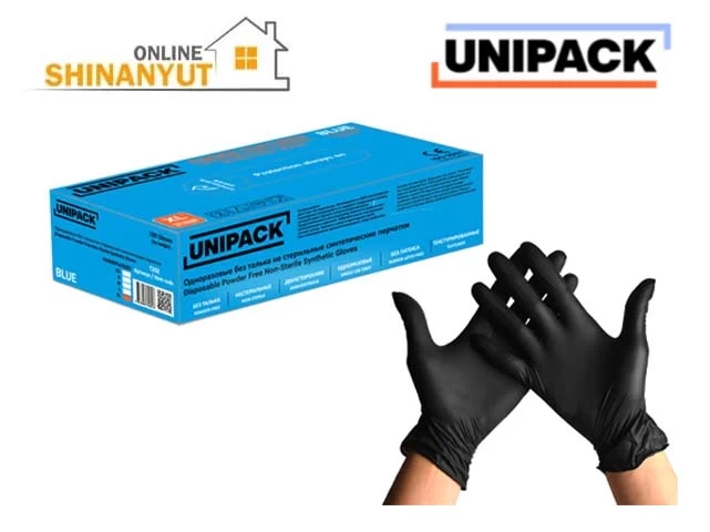 Ձեռնոց մեկանգամյա օգտագործման սև L UNIPACK T203