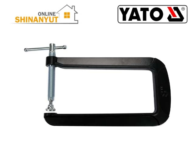 YATO YT-64191, խորը C սեղմակ  образный зажим глубокий  deep clamp  , C սեղմակ  образный зажим  clamp 76x203 մմ, պրոֆեսիոնալ սեղմակ  профессиональный зажим  professional clamp, փայտամշակման սեղմակ  зажим для деревообработки  woodworking clamp, մետաղամշակման սեղմակ  зажим для металлообработки  metalworking clamp , եռակցման սեղմակ  сварочный зажим  welding clamp, թուջե  чугунный  cast iron C սեղմակ  образный зажим  clamp,   ծանր բեռների համար նախատեսված սեղմակ  зажим для тяжелых условий эксплуатации  heavy duty clamp