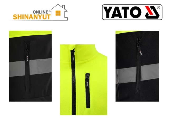 աշխատանքային հագուստ Рабочая одежда workwear YATO, անդրադարձնող բաճկոն светоотражающая куртка reflective jacket, ֆլիսե բաճկոն флисовая куртка fleece jacket, YATO YT-79392, բարձր տեսանելիության հագուստ одежда повышенной видимости high visibility clothing, պաշտպանիչ հագուստ կատեգորիա защитная одежда категории protective clothing category 2, ճանապարհային աշխատանքային հագուստ рабочая одежда для дорожного движения road workwear