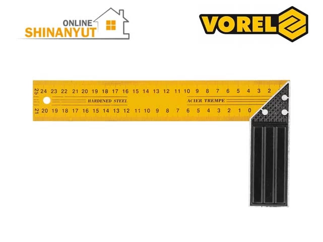 VOREL 18250, անկյուն քանոն угловая линейка angle ruler, 250 մմ անկյուն քանոն угловая линейка angle ruler, 45 աստիճան անկյունաչափ градусов транспортир degree protractor, չափման գործիք измерительный инструмент measuring tool, շինարարական գործիքներ строительные инструменты construction tools, ատաղձագործական գործիքներ столярные инструменты carpentry tools, մետրիկական սանդղակ метрическая шкала metric scale