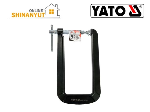 YATO YT-64192, խորը C սեղմակ  образный зажим глубокий  deep clamp  , C սեղմակ  образный зажим  clamp 101x304 մմ, պրոֆեսիոնալ սեղմակ  профессиональный зажим  professional clamp, փայտամշակման սեղմակ  зажим для деревообработки  woodworking clamp, մետաղամշակման սեղմակ  зажим для металлообработки  metalworking clamp , եռակցման սեղմակ  сварочный зажим  welding clamp, թուջե  чугунный  cast iron C սեղմակ  образный зажим  clamp,   ծանր բեռների համար նախատեսված սեղմակ  зажим для тяжелых условий эксплуатации  heavy duty clamp