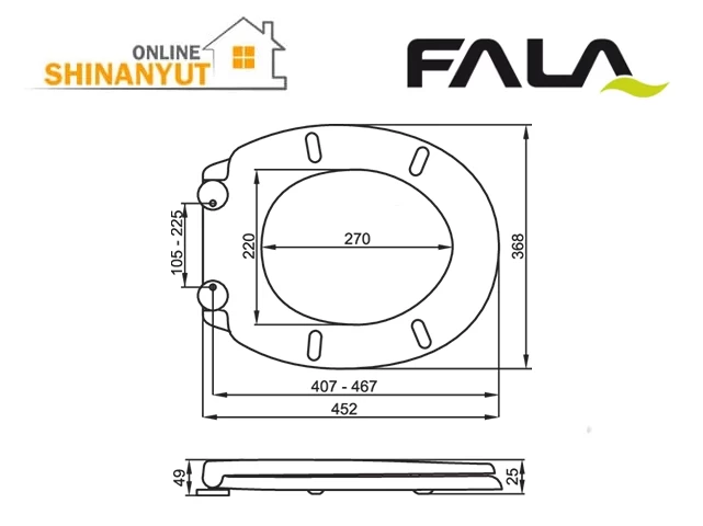 Կոնքամանի կափարիչ դանդաղ իջնող FALA 75469