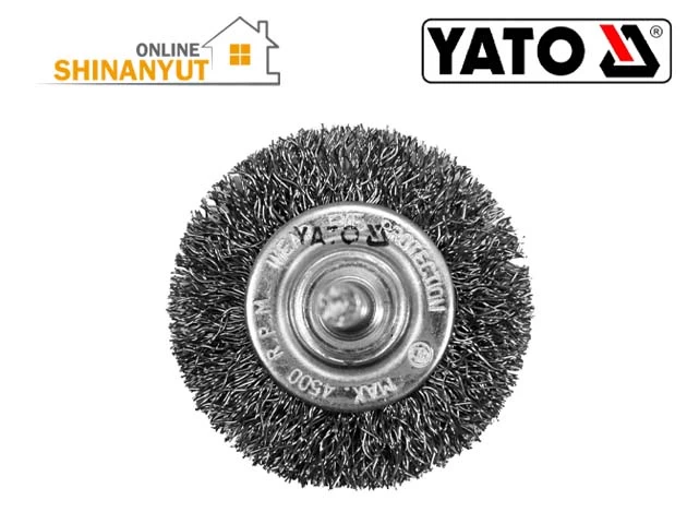 մետաղալարե անիվավոր խոզանակ, проволочная щетка, wire wheel brush, 50 մմ մետաղալարե խոզանակ, проволочная щетка 50 мм, 50mm wire brush, չժանգոտվող պողպատե մետաղալարե խոզանակ, проволочная щетка из нержавеющей стали, stainless steel wire brush,INOX մետաղալարե խոզանակ, проволочная щетка INOX, INOX wire brush,ժանգի հեռացման խոզանակ, щетка для удаления ржавчины,rust removal brush, մետաղ մաքրող խոզանակ,щетка для очистки металла, metal cleaning brush,   փայլեցնող խոզանակ, полировальная щетка,polishing brush,YATO գործիքներ,инструменты YATO,YATO tools,հորատման մետաղալարե խոզանակ,проволочная щетка для дрели, wire brush for drill