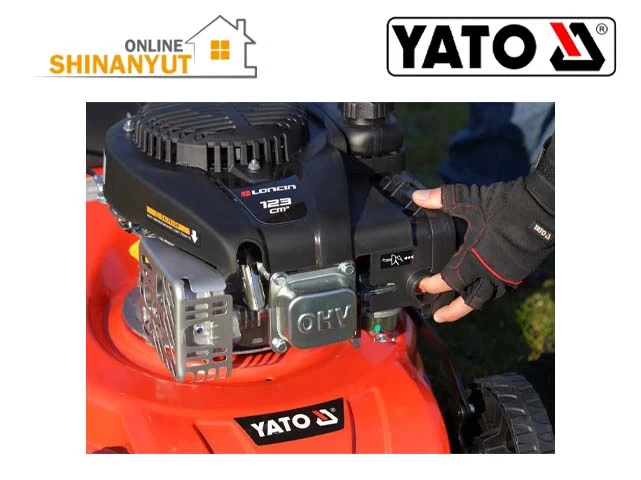 YATO YT-85521, բենզինային խոտհնձիչ бензиновая газонокосилка petrol lawn mower, ինքնագնաց խոտհնձիչ самоходная газонокосилка self propelled lawn mower, LONCIN շարժիչով խոտհնձիչ газонокосилка с двигателем engine mower,  YATO բենզինային խոտհնձիչ бензиновая газонокосилка gasoline lawn mower, այգեգործական սարքավորումներ садовое оборудование garden equipment, խոտի խնամքի մեքենա машина для ухода за газоном lawn care machine