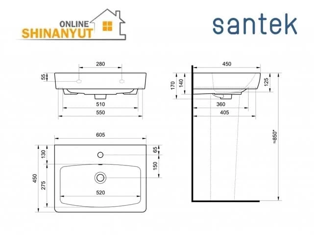 Լվացարան ՆԵՈ-60 SANTEK+Պատվանդան