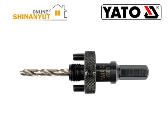 YATO YT-3372, անցքային սղոցի առանցքի ադապտեր  адаптер для корончатой ​​пилы   hole saw arbor adapter   , անցքային սղոցի պահոց  держатель для корончатой ​​пилы  hole saw holder   ,  коронка  5/8-18UNF առանցք  arbor  , վեցանկյուն ցողունի ադապտեր  адаптер с шестигранным хвостовиком   hex shank adapter , անցքային սղոցի պարագաներ  принадлежность для корончатой ​​пилы  hole saw accessory   , YATO գործիքներ  инструменты  tools   , հորատման ադապտեր адаптер для сверления drilling adapter