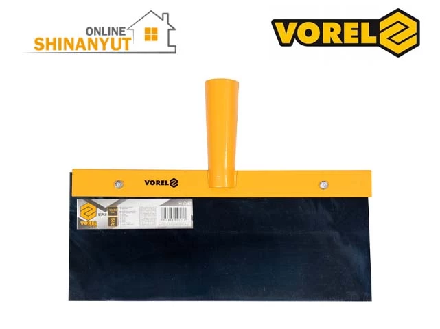 VOREL 05760, բետոնի քերիչ  бетоносмеситель concrete scraper, հատակի քերիչ скребок для пола floor scraper, բետոնե հատակի գործիք инструмент для бетонных полов concrete floor tool, շինարարական քերիչ строительный скребок construction scraper, 120x350 մմ քերիչ скребок scraper, 65Mn պողպատ сталь steel, հատակի ծածկույթի հեռացում удаление напольных покрытий floor covering removal, բետոնի հարթեցում выравнивание бетона concrete smoothing