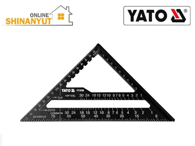 Քանոն եռանկյունի Սև 180մմ  YATO YT-70786