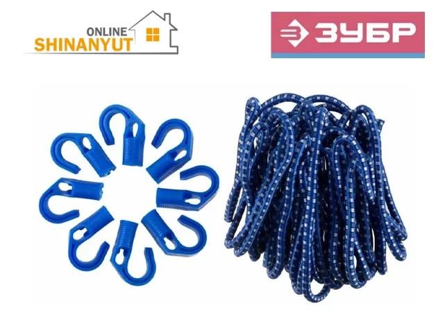 Բեռը ամրացնելու ռետինե պարան 8 կարգավորվող կեռիկներով ZUBR 40511