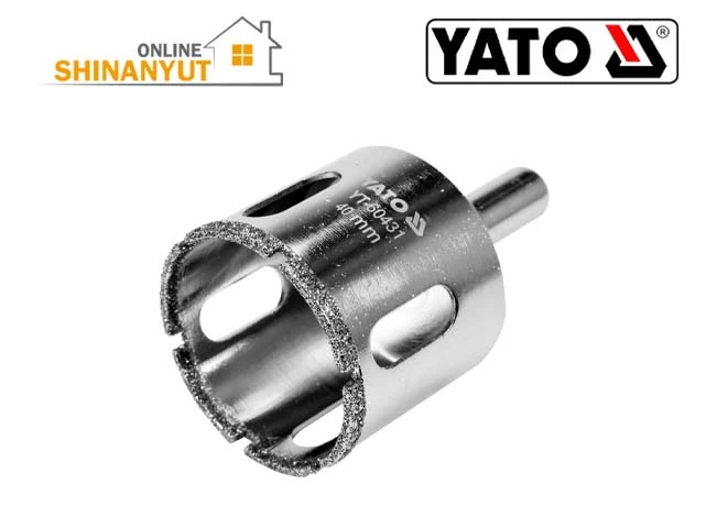 YATO YT-60431, 40 մմ ադամանդե հորատման գլխիկ  алмазное сверло  diamond drill bit   , ադամանդե անցքերի սղոց  алмазная корончатая пила  diamond hole saw   , ճենապակյա հորատման գլխիկ  сверло для фарфора  porcelain drill bit   , կերամիկական հորատման գլխիկ  сверло для керамики ceramic drill bit  , սալիկի անցքերի սղոց  корончатая пила для плитки  tile hole saw   , էլեկտրոլիզացված ադամանդե հորատ  гальванически осажденное алмазное сверло  electroplated diamond drill   , YATO գործիքներ  инструменты  tools