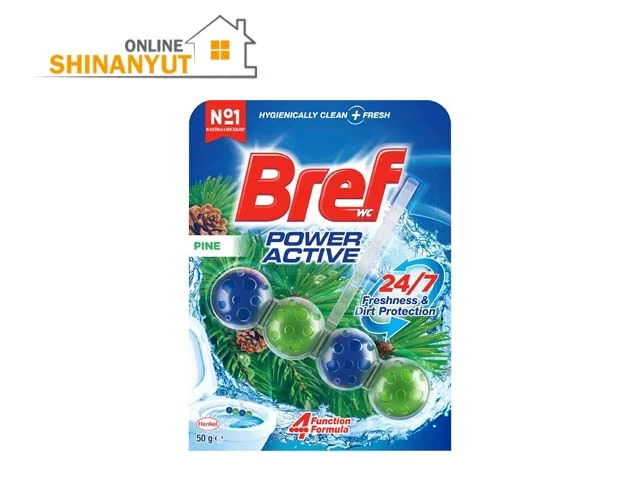 Bref Power Active Pine, Bref 50 գ, զուգարանակոնքի եզրերի բլոկ  противообрастающий блок для унитаза  toilet rim block   , զուգարանակոնքի մաքրող միջոց  средство для чистки унитаза  toilet cleaner   , զուգարանակոնքի թարմացնող միջոց  освежитель для унитаза  toilet freshener   , սոճու բույր  аромат сосны  pine fragrance    , կրաքարի դեմ պաշտպանություն  защита от известкового налета  limescale protection   , զուգարանակոնքի մաքրող միջոց  средство для чистки унитаза WC  cleaner   , Bref զուգարանակոնքի բլոկ  противообрастающий блок для унитаза  Bref toilet block