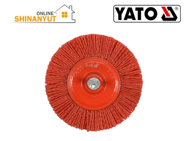 YATO YT-47792, հորատման խոզանակ  щетка для дрели  drill brush, նեյլոնե հորատման խոզանակ  нейлоновая щетка для дрели  nylon drill brush, 100 մմ խոզանակ  щетка  brush, սկավառակային խոզանակ  дисковая щетка  disc brush , ներկ հեռացնող խոզանակ  щетка для удаления краски  paint removal brush, փայտ մաքրող խոզանակ  щетка для очистки древесины  wood cleaning brush, հորատման պարագաներ  принадлежности для дрели  drill accessories , նեյլոնե անիվավոր խոզանակ нейлоновая щетка для колеса nylon wheel brush