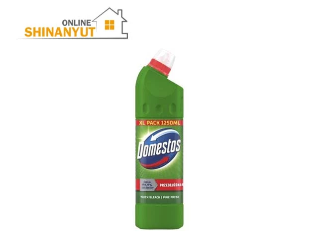 Domestos Փշատերևի Թարմություն Хвойная свежесть Coniferous Freshness, ախտահանիչ գել  дезинфицирующий гель  disinfectant gel   , զուգարանակոնքի մաքրող միջոց  средство для чистки туалета  toilet cleaner  , լոգարանի մաքրող միջոց  средство для чистки туалета  bathroom cleaner   , խիտ սպիտակեցնող միջոց   густой отбеливатель  thick bleach  , կրաքարի հեռացնող միջոց,  средство для удаления известкового налета   limescale remover   1250 մլ, կենցաղային մաքրող միջոց  бытовое чистящее средство  household cleaner