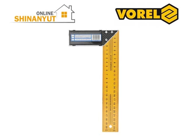 VOREL 18250, անկյուն քանոն угловая линейка angle ruler, 250 մմ անկյուն քանոն угловая линейка angle ruler, 45 աստիճան անկյունաչափ градусов транспортир degree protractor, չափման գործիք измерительный инструмент measuring tool, շինարարական գործիքներ строительные инструменты construction tools, ատաղձագործական գործիքներ столярные инструменты carpentry tools, մետրիկական սանդղակ метрическая шкала metric scale