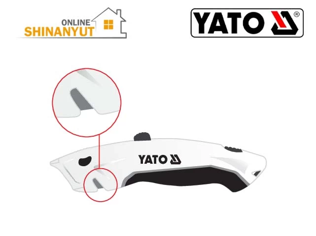 YATO YT-75201, գործնական դանակ универсальный нож utility knife, չոր պատի դանակ нож для гипсокартона drywall knife, SK5 շեղբ лезвие blade, ներքաշվող գործնական դանակ выдвижной универсальный нож retractable utility knife, անվտանգության դանակ безопасный нож safety knife, տուփերի կտրիչ канцелярский нож box cutter, պրոֆեսիոնալ կտրիչ профессиональный резак professional cutter, YATO գործիքներ инструменты tools, ծանր գործնական դանակ универсальный нож для тяжелых работ heavy duty utility knife