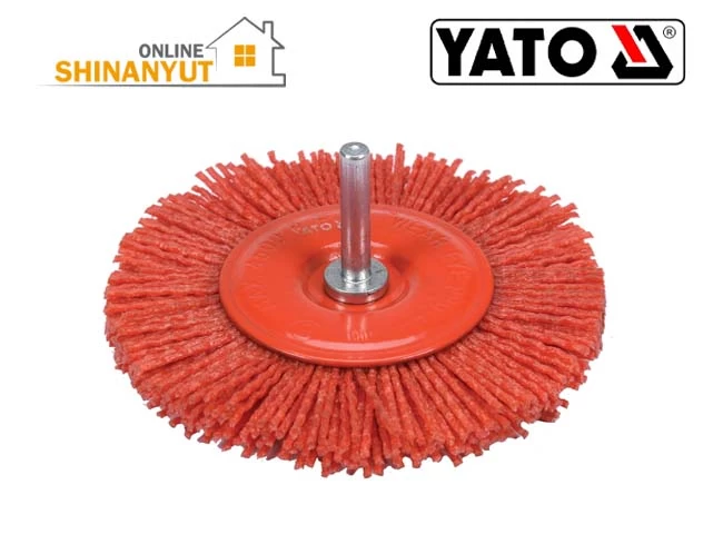 YATO YT-47792, հորատման խոզանակ  щетка для дрели  drill brush, նեյլոնե հորատման խոզանակ  нейлоновая щетка для дрели  nylon drill brush, 100 մմ խոզանակ  щетка  brush, սկավառակային խոզանակ  дисковая щетка  disc brush , ներկ հեռացնող խոզանակ  щетка для удаления краски  paint removal brush, փայտ մաքրող խոզանակ  щетка для очистки древесины  wood cleaning brush, հորատման պարագաներ  принадлежности для дрели  drill accessories , նեյլոնե անիվավոր խոզանակ нейлоновая щетка для колеса nylon wheel brush