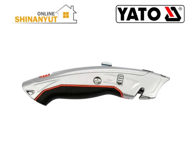 YATO YT-75201, գործնական դանակ универсальный нож utility knife, չոր պատի դանակ нож для гипсокартона drywall knife, SK5 շեղբ лезвие blade, ներքաշվող գործնական դանակ выдвижной универсальный нож retractable utility knife, անվտանգության դանակ безопасный нож safety knife, տուփերի կտրիչ канцелярский нож box cutter, պրոֆեսիոնալ կտրիչ профессиональный резак professional cutter, YATO գործիքներ инструменты tools, ծանր գործնական դանակ универсальный нож для тяжелых работ heavy duty utility knife