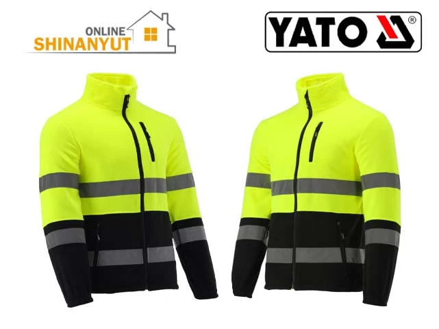 աշխատանքային հագուստ Рабочая одежда workwear YATO, անդրադարձնող բաճկոն светоотражающая куртка reflective jacket, ֆլիսե բաճկոն флисовая куртка fleece jacket, YATO YT-79391, բարձր տեսանելիության հագուստ одежда повышенной видимости high visibility clothing, պաշտպանիչ հագուստ կատեգորիա защитная одежда категории protective clothing category 2, ճանապարհային աշխատանքային հագուստ рабочая одежда для дорожного движения road workwear