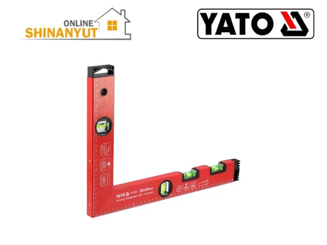 YATO YT-70744, անկյուն քանոն, անկյուն քանոն հարթաչափով, շինարարական անկյուն քանոն, ալյումինե անկյուն քանոն, հարթաչափ 4 սրվակով, 300×400 մմ անկյուն քանոն, չափիչ գործիք, շինարարական գործիքներ YATO YT-70744, угольник с уровнем, строительный угольник, алюминиевый угольник, угольник 300×400 мм, угольник с 4 ампулами, измерительный инструмент, строительные инструменты YATO YATO YT-70744, right-angle square, square with spirit level, aluminium framing square, 300×400 mm square, 4 vial spirit level square, construction measuring tool, carpentry tools, YATO measuring tools