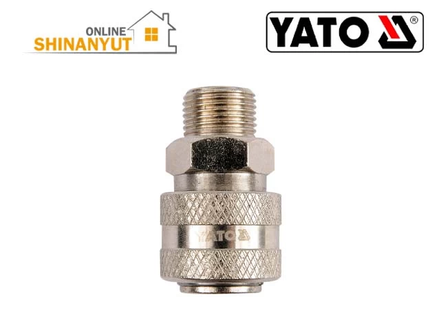 YATO YT-2391, պնևմատիկ ադապտեր  пневматический адаптер  pneumatic adapter, G3/8 M ադապտեր  переходник  adapter, 1/4 F արագ միացնող  быстроразъемное соединение с внутренней резьбой  quick coupler, օդային կոմպրեսորի միացում  фитинг для воздушного компрессора  air compressor fitting, պնևմատիկ միակցիչ  пневматический соединитель  pneumatic connector, արագ միացնող  быстроразъемное соединение  quick coupling, սեղմված օդի ադապտեր  адаптер для сжатого воздуха  compressed air adapter, YATO պնևմատիկ միացումներ пневматические фитинги pneumatic fittings