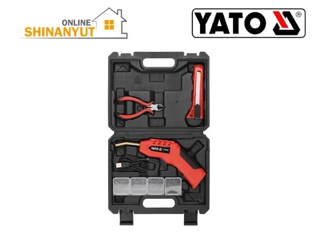 YATO YT-824480, անլար պլաստմասսայի եռակցիչ беспроводной сварочный аппарат для пластика cordless plastic welder, պլաստմասսայի վերանորոգման հավաքածու набор для ремонта пластика plastic repair kit, պլաստմասսայի եռակցման գործիք инструмент для сварки пластика plastic welding tool, բամպերի վերանորոգման գործիք  инструмент для ремонта бамперов bumper repair tool, ավտոմեքենայի պլաստմասսայի նորոգում ремонт автомобильного пластика automotive plastic repair, մարտկոցի պլաստմասսայի եռակցիչ аккумуляторный сварочный аппарат для пластика battery plastic welder, պլաստմասսայի կեռիկավոր եռակցիչ сварочный аппарат для пластиковых скоб plastic staple welder, YATO պլաստմասսայի եռակցիչ сварочный аппарат для пластика plastic welder