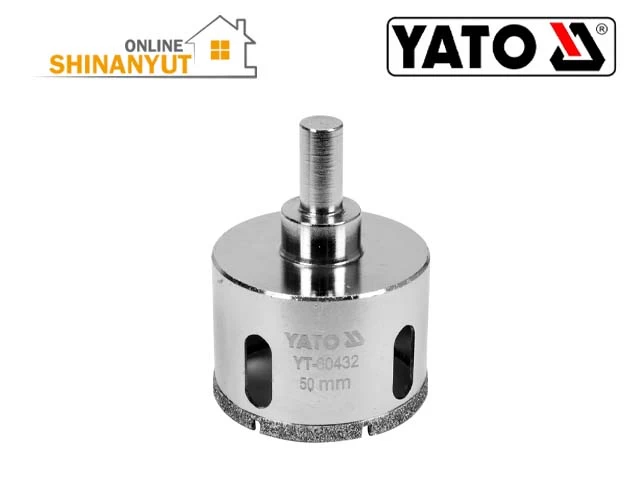 YATO YT-60432, 50 մմ ադամանդե հորատման գլխիկ  алмазное сверло  diamond drill bit   , ադամանդե անցքերի սղոց  алмазная корончатая пила  diamond hole saw   , ճենապակյա հորատման գլխիկ  сверло для фарфора  porcelain drill bit   , կերամիկական հորատման գլխիկ  сверло для керамики ceramic drill bit  , սալիկի անցքերի սղոց  корончатая пила для плитки  tile hole saw   , էլեկտրոլիզացված ադամանդե հորատ  гальванически осажденное алмазное сверло  electroplated diamond drill   , YATO գործիքներ  инструменты  tools