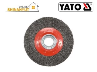 հարթ մետաղալարե խոզանակ, плоская проволочная щетка,flat wire brush,չժանգոտվող պողպատե մետաղալարե խոզանակ,щетка из нержавеющей стали, stainless steel wire brush,INOX խոզանակ,щетка из нержавеющей стали,INOX brush,200 մմ մետաղալարե խոզանակ,проволочная щетка 200 мм,200mm wire brush,սեղանի հղկող խոզանակ, щетка для шлифовального станка,bench grinder brush,ժանգի հեռացման խոզանակ,щетка для удаления ржавчины,rust removal brush,մետաղի փայլեցնող խոզանակ,щетка для полировки металла,metal polishing brush,ծալքավոր մետաղալարե խոզանակ, гофрированная проволочная щетка, crimped wire brush, YATO գործիքներ,инструменты YATO,YATO tools
