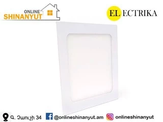 LED լուսատու` 12վտ, քառակուսի, ELEKTRIKA SLIM5884