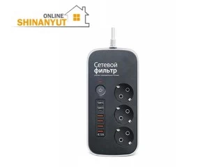 Երկարացման լար 4USB տեղով սև 3մ 10800 մմա