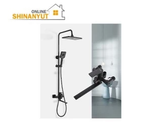 ցնցուղի душевая shower համակարգ  система system ձողով штангой with rod ծորակով со смесителем faucet MORENA 1571-B սև черный blackя