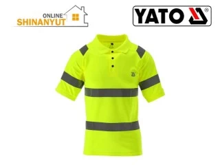 YATO YT-79410, անդրադարձնող շապիկ  светоотражающая футболка reflective t-shirt, պոլո շապիկ поло polo shirt, բարձր տեսանելիության հագուստ одежда повышенной видимости  high visibility clothing, աշխատանքային հագուստ рабочая одежда workwear, անվտանգության շապիկ защитная футболка  safety t-shirt, աշխատանքային համազգեստ  рабочая униформа  work uniform, ֆլուորեսցենտ դեղին շապիկ флуоресцентная желтая  fluorescent yellow t-shirt   футболка