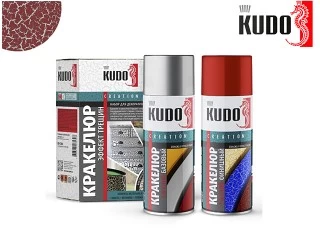 Փչովի էմալ դեկորատիվ ճաքերով կարմիր-արծաթագույն KUDO KU-C104