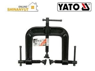 YATO YT-64242, եռակի պտուտակային սեղմիչ  тройной винтовой зажим  triple screw clamp, YATO սեղմիչ  зажим  clamp, թուջե սեղմիչ  чугунный зажим  cast iron clamp, փայտամշակման սեղմիչ  зажим для деревообработки   woodworking clamp, պրոֆեսիոնալ սեղմիչ  профессиональный зажим  professional clamp, 62 մմ սեղմիչ  зажим  clamp, հավաքման սեղմիչ  сборочный зажим  assembly clamp, ծանր օգտագործման սեղմիչ  зажим для тяжелых условий эксплуатации  heavy duty clamp