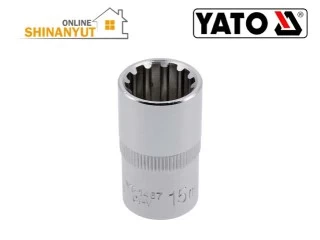 YATO YT-1467, 15 մմ վարդակ   торцевой ключ  socket     , 1/2 վարդակ  торцевой ключ  socket   , սպլայն վարդակ   шлицевой торцевой ключ  spline socket   , 12 ծայրով վարդակ  гранный торцевой ключ  point socket   , CrV վարդակ  socket  , քրոմ-վանադիումային վարդակ  торцевой ключ для хромованадиевой стали  chrome vanadium socket  , պրոֆեսիոնալ ձեռքի գործիքներ  профессиональные ручные инструменты  professional hand tools   , YATO գործիքներ инструменты tools