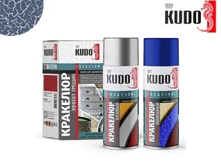 Փչովի էմալ դեկորատիվ ճաքերով կապույտ-արծաթագույն KUDO KU-C105