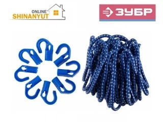 Բեռը ամրացնելու ռետինե պարան 8 կարգավորվող կեռիկներով ZUBR 40511