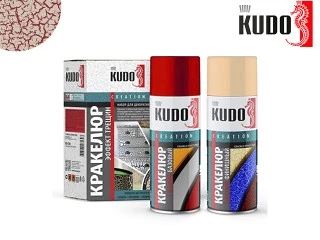 Փչովի էմալ դեկորատիվ ճաքերով փղոսկր-կարմիր KUDO KU-C106
