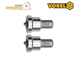 VOREL 65800, գիպսաստվարաթղթի գլխադիր, գիպսակարտոնի պտուտակի գլխադիր, PH2 գլխադիր, պտուտակահանի գլխադիր, մագնիսացված գլխադիր, խորության սահմանափակիչով գլխադիր, շինարարական գործիքներ, VOREL գործիքներ։ VOREL 65800, биты для гипсокартона, бита PH2, биты для шуруповёрта, биты с ограничителем глубины, магнитные биты, насадки для гипсокартона, строительные инструменты VOREL. VOREL 65800, drywall screwdriver bits, drywall bits PH2, plasterboard screw bits, screwdriver bits with depth stop, magnetic screwdriver bits, 25 mm PH2 bit, drywall installation tools, VOREL tools.